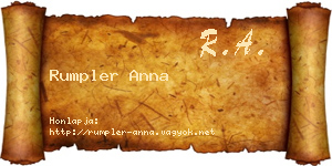 Rumpler Anna névjegykártya